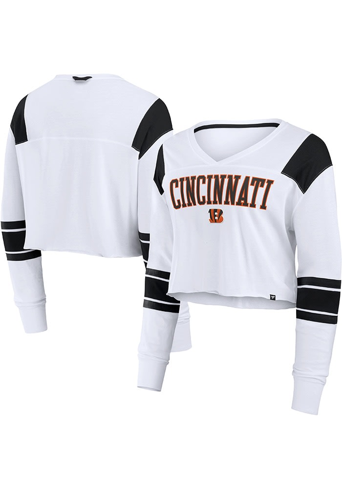 Cincinnati Bengals Womens White Stretch LS Tee