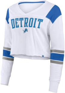 Detroit Lions Womens White Stretch LS Tee