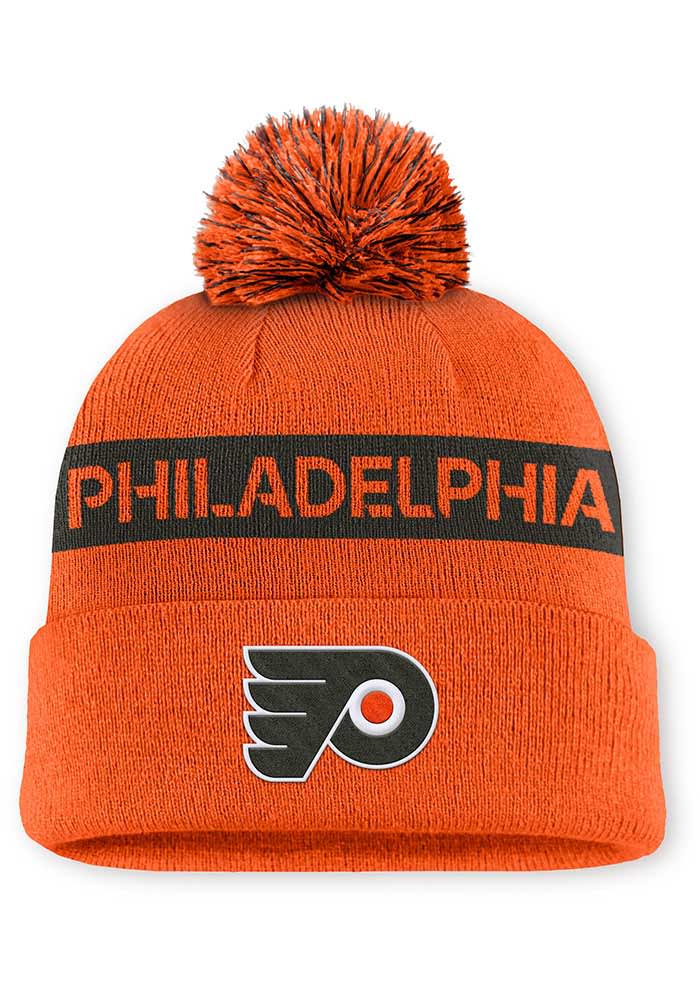 Philadelphia Flyers Black 2024 Authentic Pro Rink W Cuff Pom Womens Knit Hat