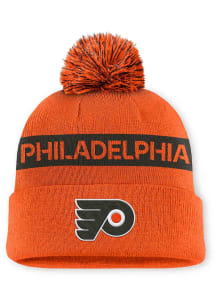 Philadelphia Flyers Black 2024 Authentic Pro Rink W Cuff Pom Womens Knit Hat