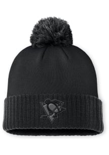 Pittsburgh Penguins Black 2024 Authentic Pro Road Tonal W Cuff Pom Womens Knit Hat