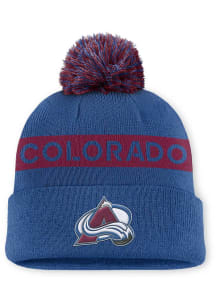 Colorado Avalanche Blue 2024 Authentic Pro Rink W Cuff Pom Womens Knit Hat