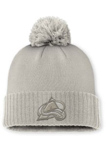 Colorado Avalanche Ivory 2024 Authentic Pro Road Tonal W Cuff Pom Womens Knit Hat