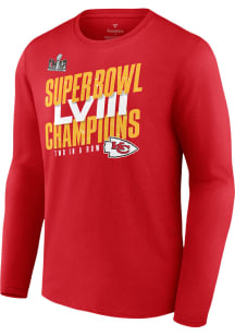 Kansas City Chiefs Red Super Bowl LVIII Champions Iconic Victory Long Sleeve T Shirt