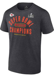 Kansas City Chiefs Charcoal Super Bowl LVIII Champions Under the Lights Short Sleeve T Shirt