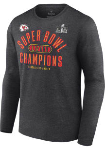 Kansas City Chiefs Charcoal Super Bowl LVIII Champions Under the Lights Long Sleeve T Shirt