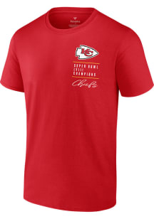 Kansas City Chiefs Red Super Bowl LVIII Champions Autograph Signing Short Sleeve T Shirt