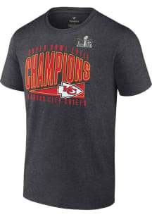 Kansas City Chiefs Charcoal Super Bowl LVIII Champions Roster Short Sleeve T Shirt
