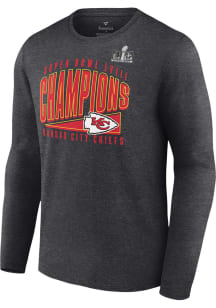Kansas City Chiefs Charcoal Super Bowl LVIII Champions Roster Long Sleeve T Shirt