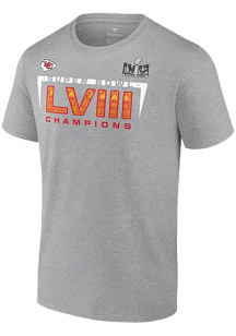 Kansas City Chiefs Grey Super Bowl LVIII Champions Counting Points Short Sleeve T Shirt