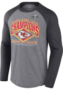 Kansas City Chiefs Grey Super Bowl LVIII Champions Historic Win Long Sleeve Fashion T Shirt