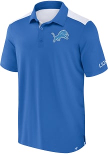 Detroit Lions Mens Blue Poly ColorBlock Short Sleeve Polo