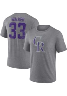 Larry Walker Colorado Rockies Grey Heritage Short Sleeve Fashion Player T Shirt
