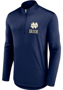 Notre Dame Fighting Irish Mens Navy Blue Poly Long Sleeve 1/4 Zip Pullover