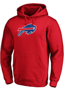 Buffalo Bills Mens Red Cotton Fleece Primary Logo Long Sleeve Hoodie