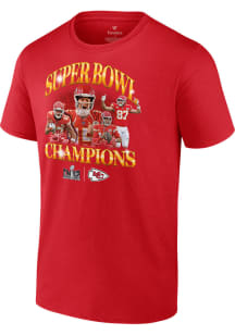 Patrick Mahomes Kansas City Chiefs Red SB Mural 2024 Short Sleeve Fashion Player T Shirt