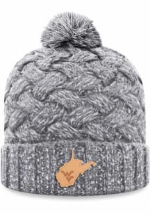 West Virginia Mountaineers Grey Cuff Knit Mens Knit Hat
