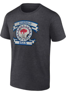Buffalo Bills Charcoal Cotton Retro Logo Short Sleeve T Shirt