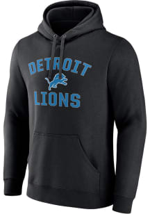 Detroit Lions Mens Black Cotton Fleece Victory Arch POH Long Sleeve Hoodie
