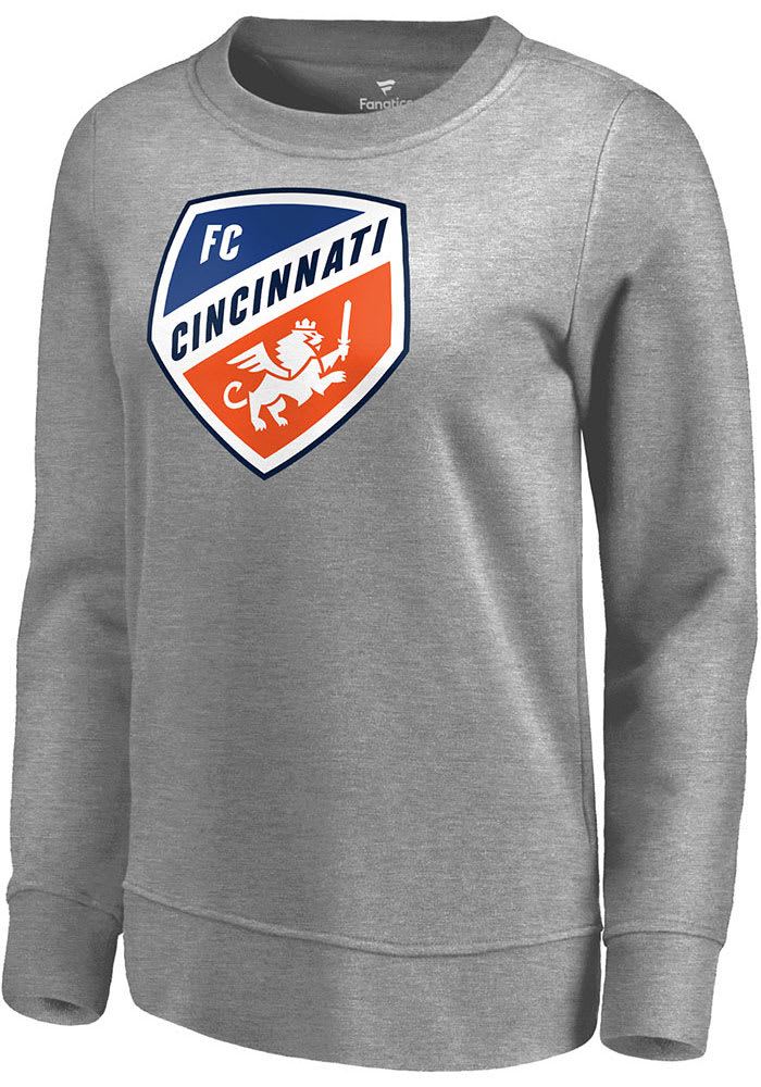 FC Cincinnati Womens Grey Primary Logo Crew Sweatshirt