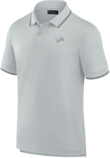 Detroit Lions Mens Grey Signature Front Office Short Sleeve Polo