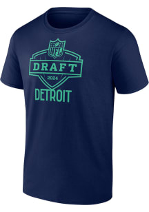 Detroit Lions Navy Blue 2024 NFL Draft Detroit Short Sleeve T Shirt