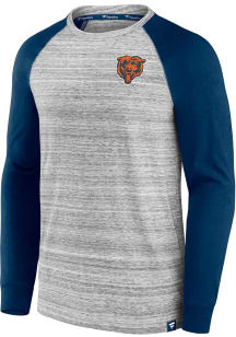 Chicago Bears Grey Iconic Streaky Raglan Long Sleeve Fashion T Shirt
