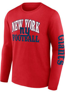 New York Giants Red Vintage Cotton Long Sleeve T Shirt