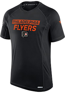 Philadelphia Flyers Black Authentic Pro Rink  Tech Short Sleeve T Shirt