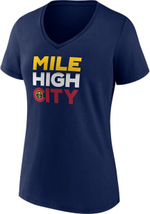 Denver Nuggets Womens Navy Blue Hometown Short Sleeve T-Shirt