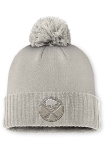 Buffalo Sabres Ivory 2024 Authentic Pro Road Tonal W Cuff Pom Womens Knit Hat