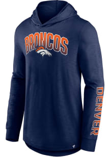 Denver Broncos Mens Navy Blue Iconic Cotton Slub Fashion Hood