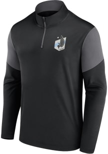 Minnesota United FC Mens Black Fundamentals Long Sleeve 1/4 Zip Pullover