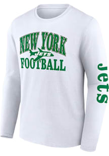 New York Jets White Vintage Cotton Long Sleeve T Shirt
