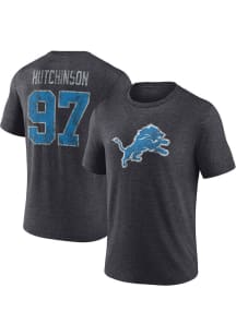 Aidan Hutchinson Detroit Lions Charcoal Heritage Short Sleeve Fashion Player T Shirt