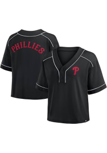 Philadelphia Phillies Womens Baby Fashion Baseball Jersey - Black