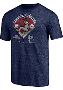 Bob Gibson St Louis Cardinals Navy Blue Heritage Short Sleeve Fashion Player T Shirt