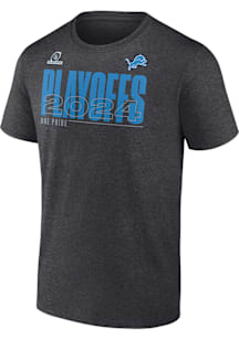 Detroit Lions Charcoal 2024 Playoff Participants Short Sleeve T Shirt