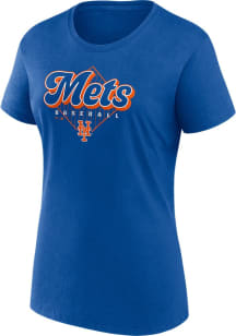 New York Mets Womens Blue Diamond Short Sleeve T-Shirt