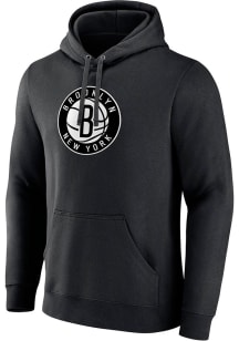 Brooklyn Nets Mens Black Primary Logo Long Sleeve Hoodie
