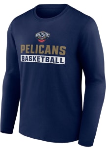 New Orleans Pelicans Navy Blue Summer Promo Long Sleeve T Shirt