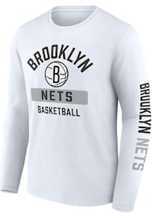 Brooklyn Nets White Cotton Long Sleeve T Shirt
