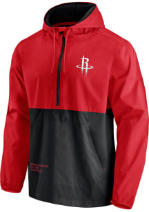Houston Rockets Mens Red Block Party Anorak Pullover Jackets