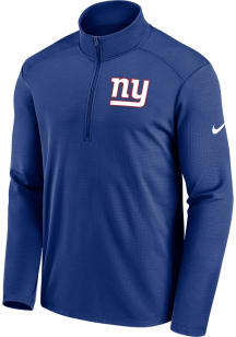 Nike New York Giants Mens Blue Pacer Long Sleeve Qtr Zip Pullover