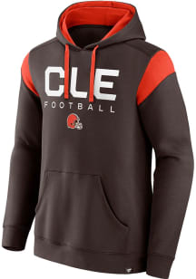 Cleveland Browns Mens Brown Colorblock POH Long Sleeve Hoodie