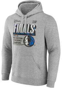 Dallas Mavericks Mens Grey 2024 Conference Champions Locker Room Post Up Long Sleeve Hoodie