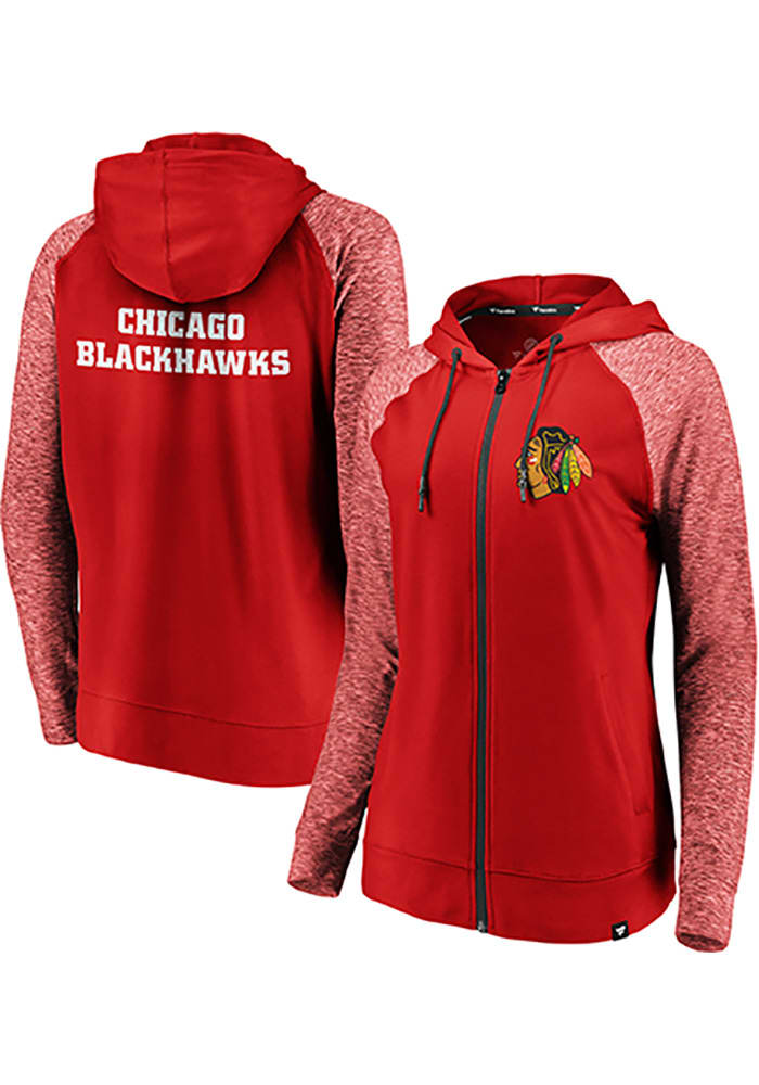 Chicago Blackhawks Womens Red M2M Long Sleeve Full Zip Jacket