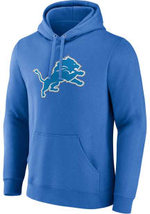 Detroit Lions Mens Blue Evergreen Cotton Fleece Primary Logo Long Sleeve Hoodie