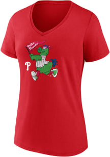 Phillie Phanatic   Philadelphia Phillies Womens Red Phanatic Short Sleeve T-Shirt