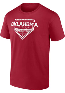 Oklahoma Sooners Crimson Softball Short Sleeve T Shirt